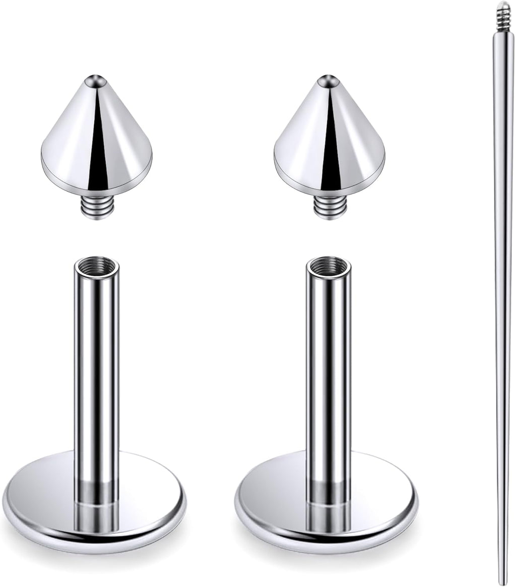 F136 Titanium Nose Ring Studs Flat Back Studs Earrings G23 Titanium Tragus Helix Conch Cartilage Lobe Earrings - QIAO CrystalQIAO CrystalQIAO Crystal