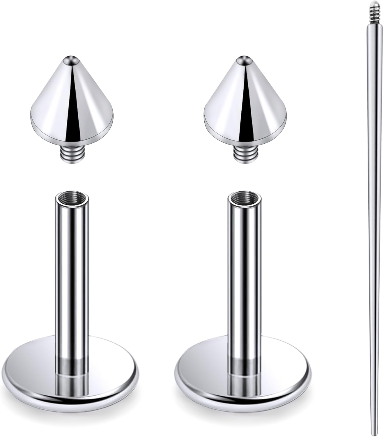 F136 Titanium Nose Ring Studs Flat Back Studs Earrings G23 Titanium Tragus Helix Conch Cartilage Lobe Earrings - QIAO CrystalQIAO CrystalQIAO Crystal