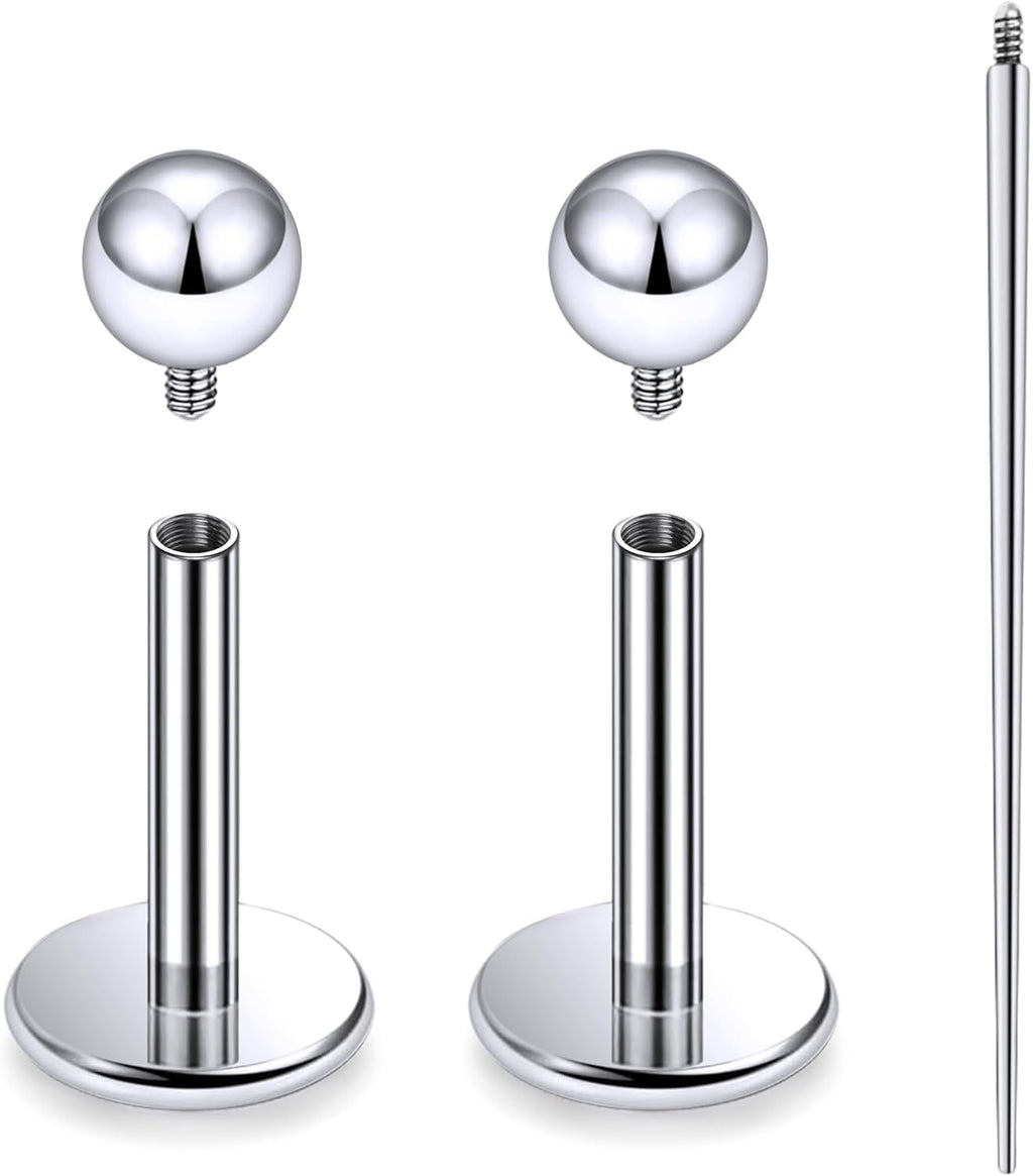 F136 Titanium Nose Ring Studs Flat Back Studs Earrings G23 Titanium Tragus Helix Conch Cartilage Lobe Earrings - QIAO CrystalQIAO CrystalQIAO Crystal