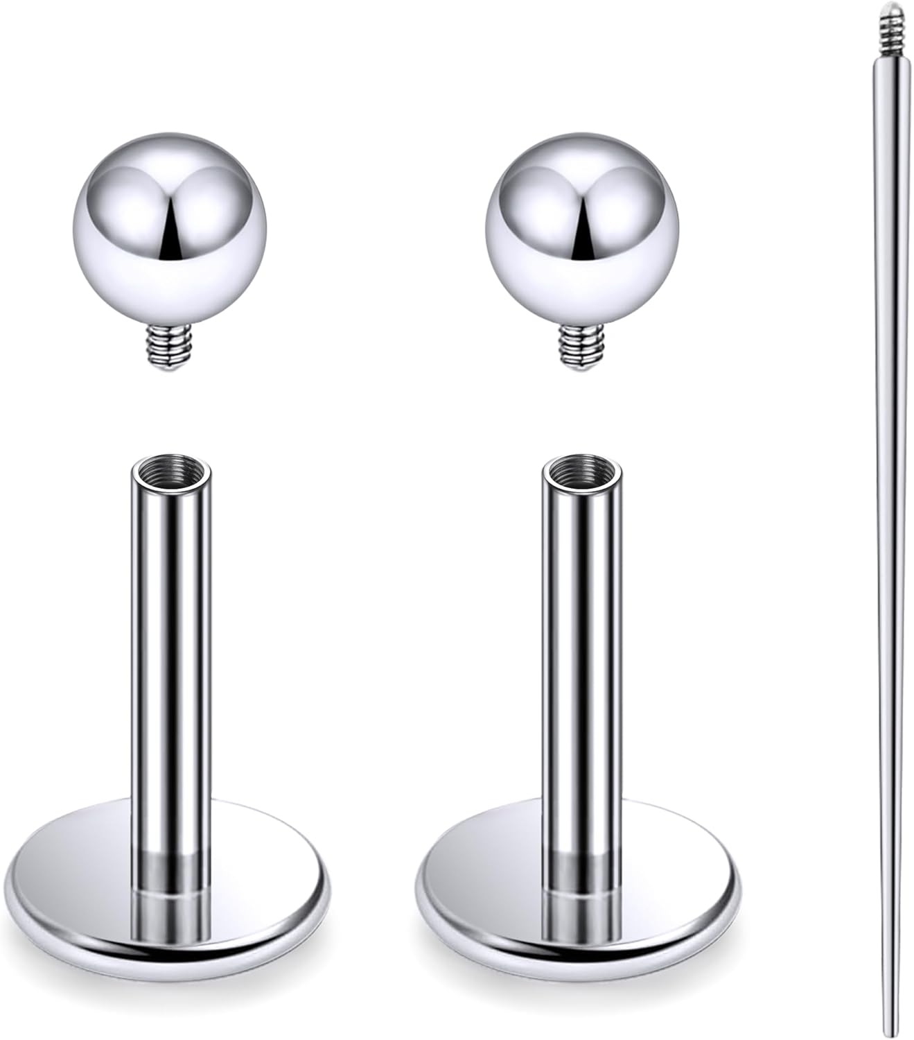 F136 Titanium Nose Ring Studs Flat Back Studs Earrings G23 Titanium Tragus Helix Conch Cartilage Lobe Earrings - QIAO CrystalQIAO CrystalQIAO Crystal