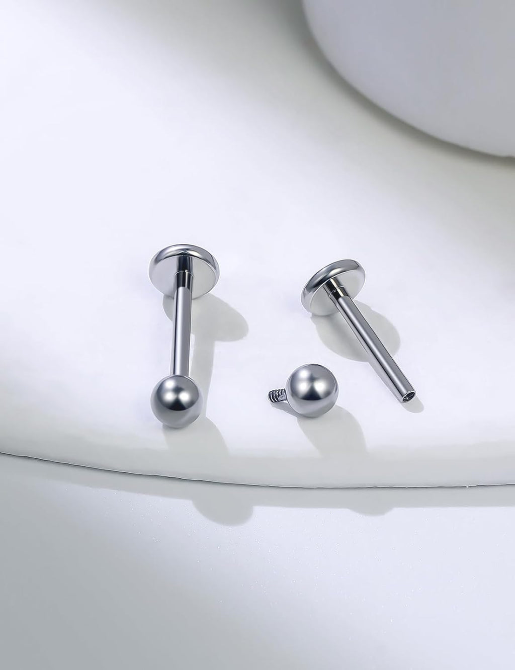F136 Titanium Nose Ring Studs Flat Back Studs Earrings G23 Titanium Tragus Helix Conch Cartilage Lobe Earrings - QIAO CrystalQIAO CrystalQIAO Crystal