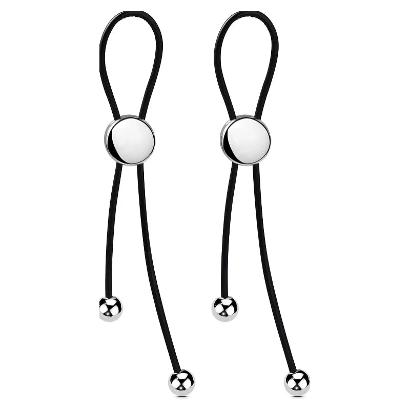 Adjustable Fake Nipple Leather Material Drawstring Design Non-Pierced Jewelry