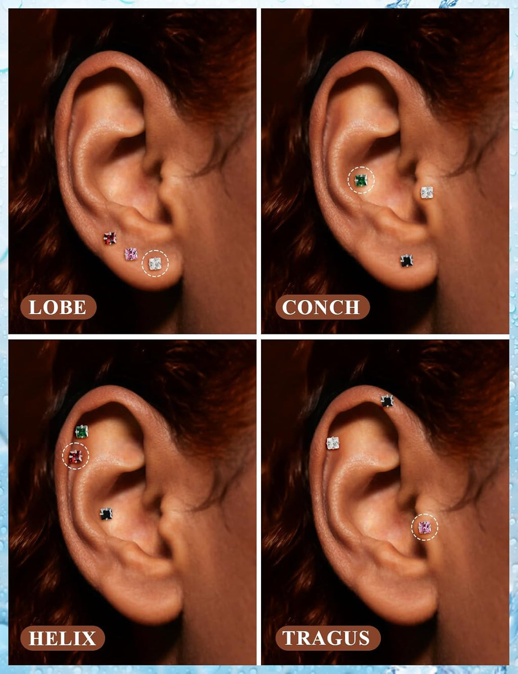 Forward Helix Conch Cartilage Lobe Earrings Medusa Labret Snake Bite Monroe Lip Ring - QIAO CrystalQIAO CrystalQIAO Crystal