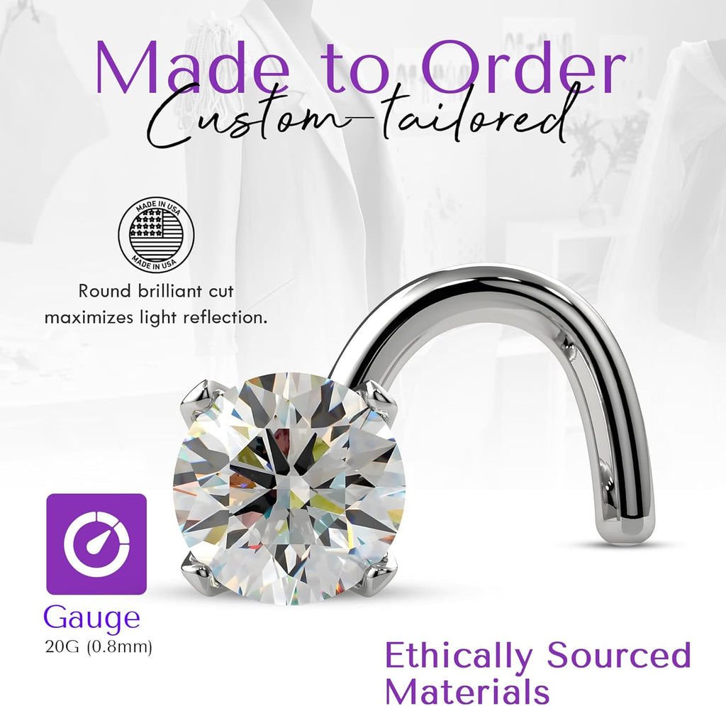 Fresh Trends Diamond Nose Ring Genuine Nose Stud - QIAO CrystalQIAO CrystalQIAO Crystal