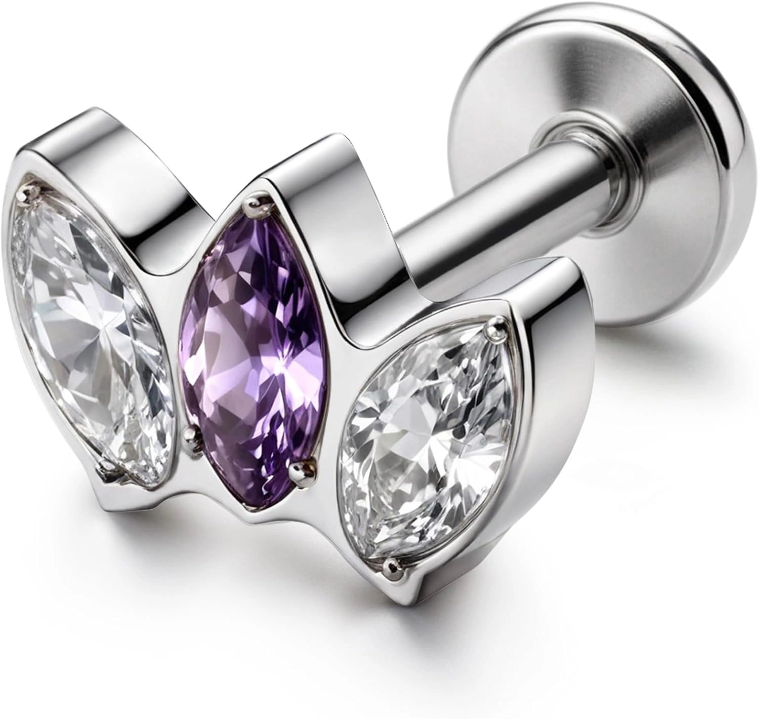 g23-titanium-flat-back-stud-earrings-piercings-hypoallergenic-16g-tragus-helix-medusa-labret-lip-conch-purple