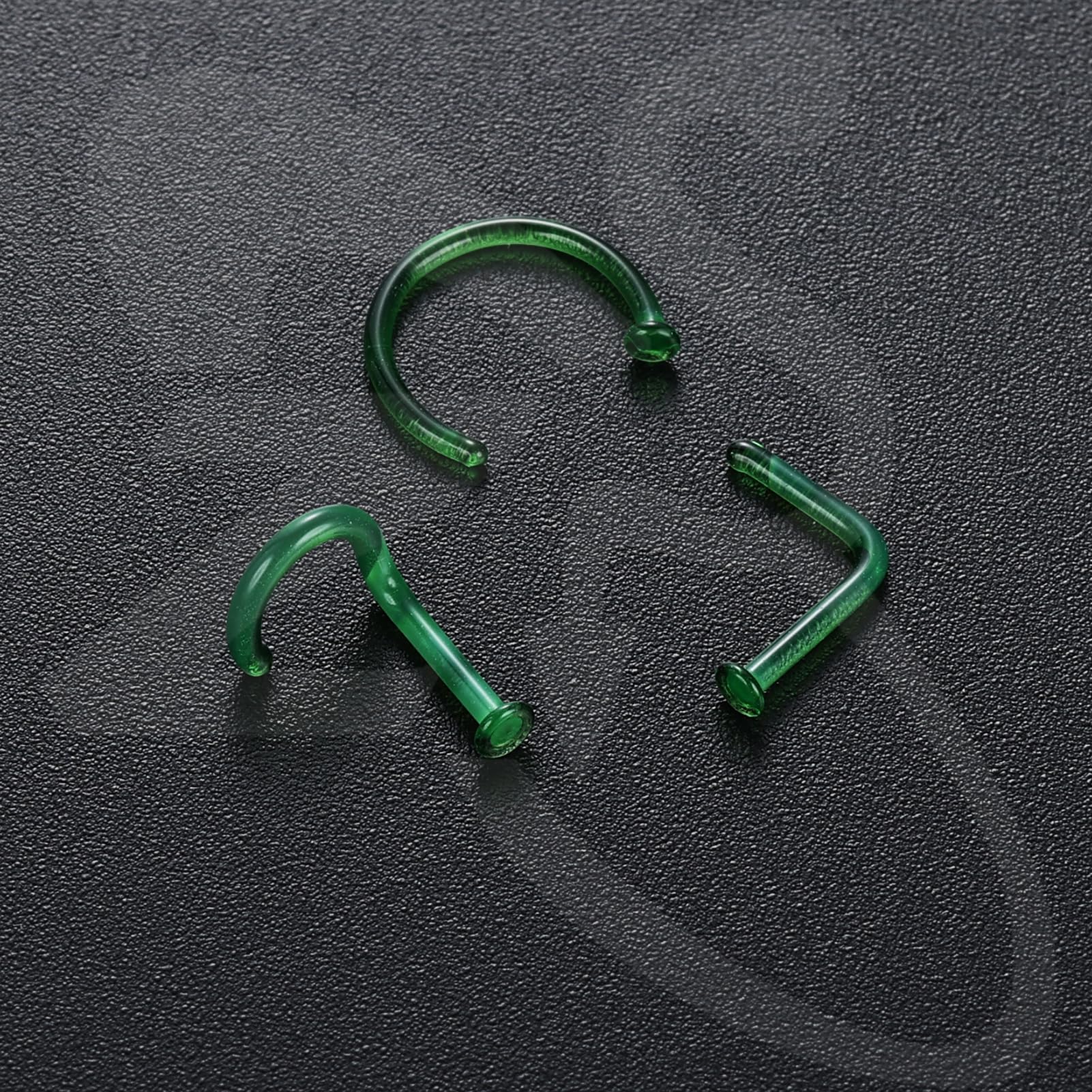 Glass Nose Piercing Retainer Clear Nose Studs, 18G Curved Cartilage Conch Helix Clear Nose Rings Septum Piercing Jewelry for Men Women - QIAO Crystal我的商店QIAO Crystal