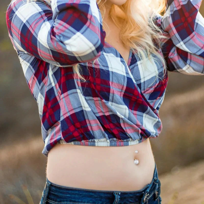 Gold Belly Button Ring for Women - Surgical Steel Navel Piercing Jewelry 14G