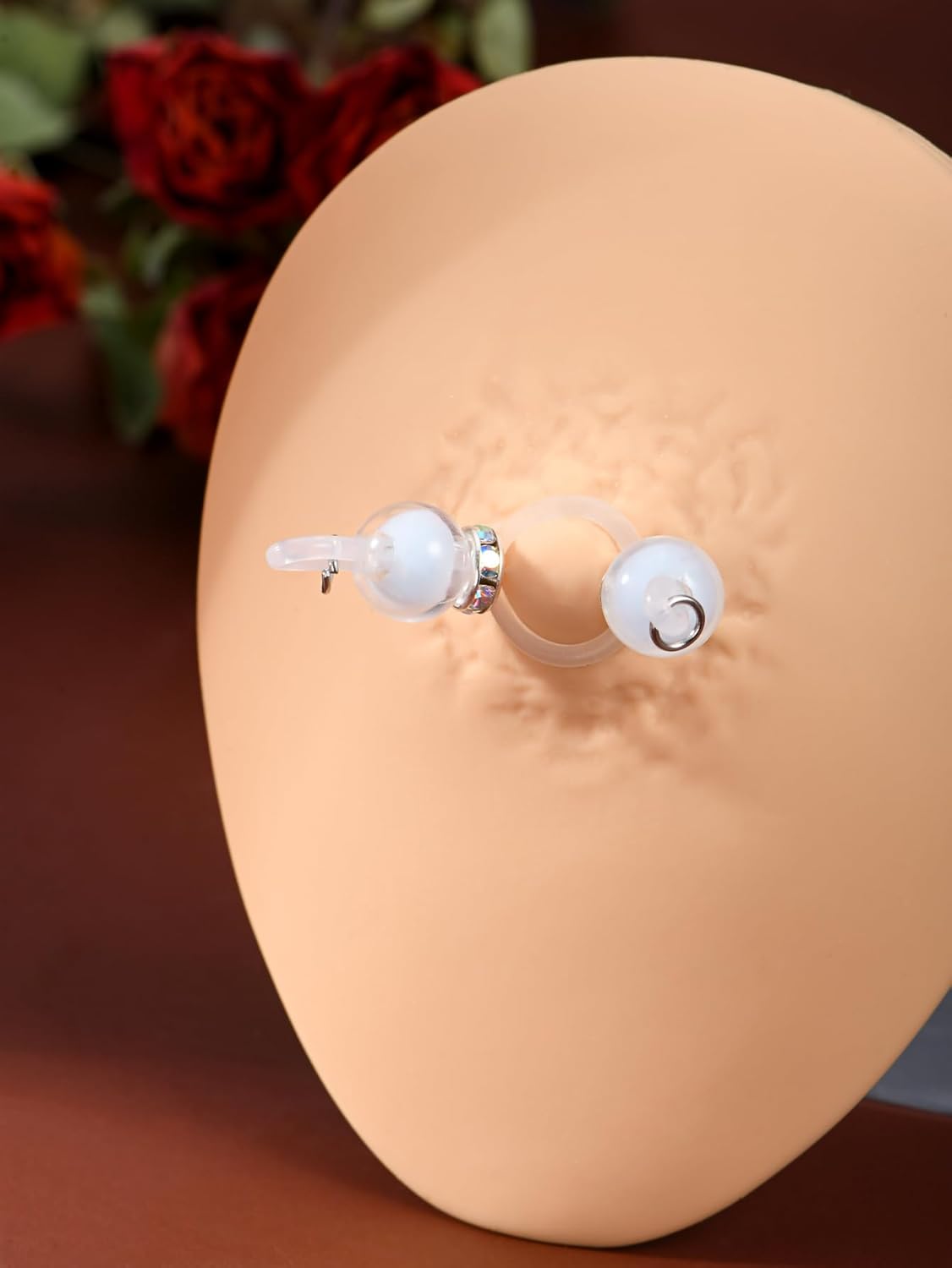 Handmade Fake Nipple Rings,Adjustable Nipple Nooses with 8mm Silicone Multicolor Beads and Barbells,Non - Piercing Faux Nipple Piercing Comfortable Everyday Wear Cute Body Jewelry - QIAO CrystalQIAO CrystalQIAO Crystal