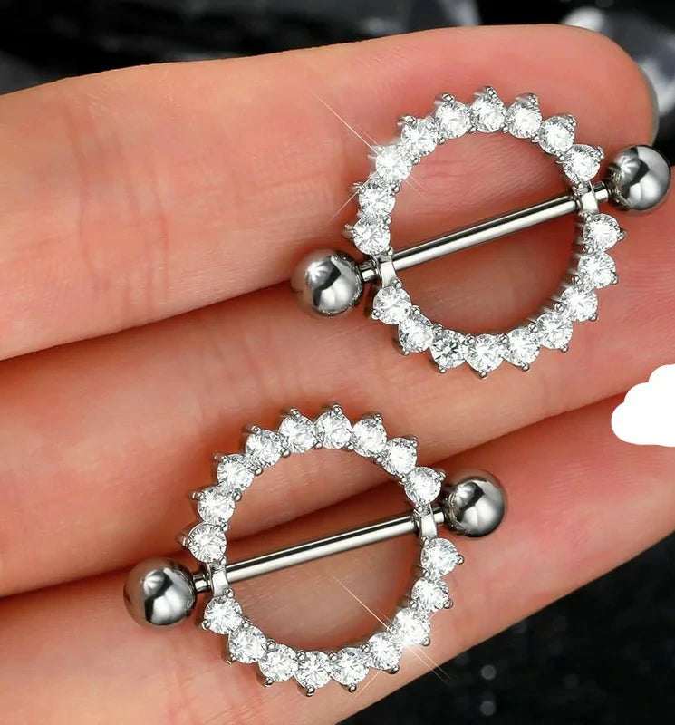 2PCS Nipple Piercing Jewelry 14G 316L Surgical Steel Nipple Rings
