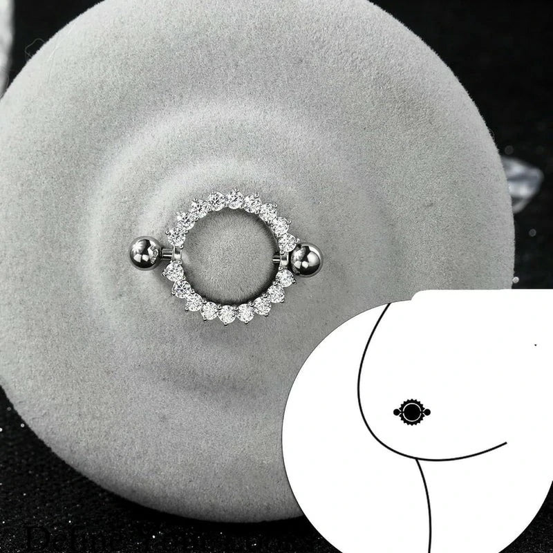 2PCS Nipple Piercing Jewelry 14G 316L Surgical Steel Nipple Rings