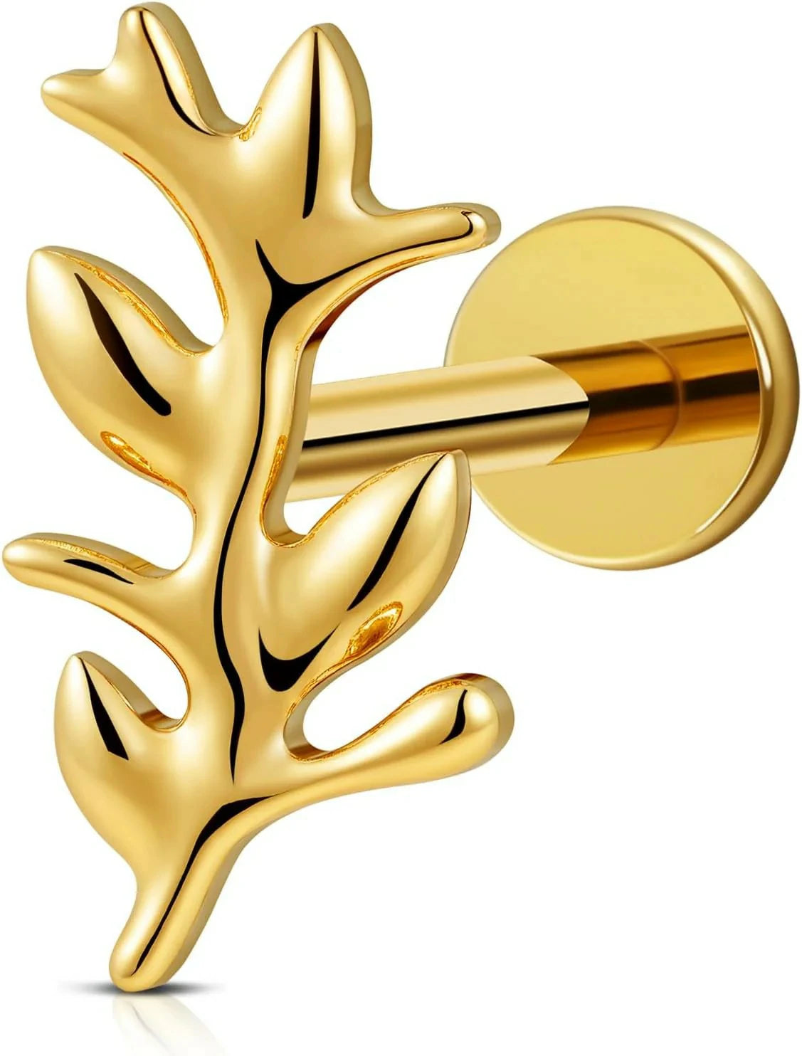 F136 Titanium Twigs Flat Back Stud for Conch Helix Flat Labret Screw on Hypoallergenic