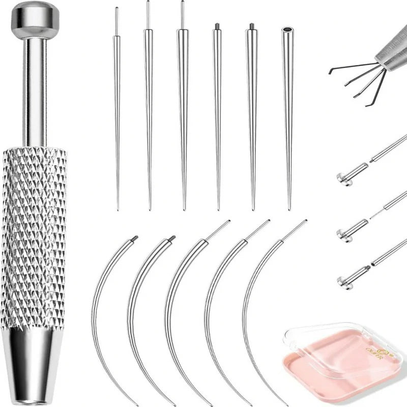 16G 18G Flat Back Earrings Piercing Guide needle Tool Assistant Body Piercing Kit