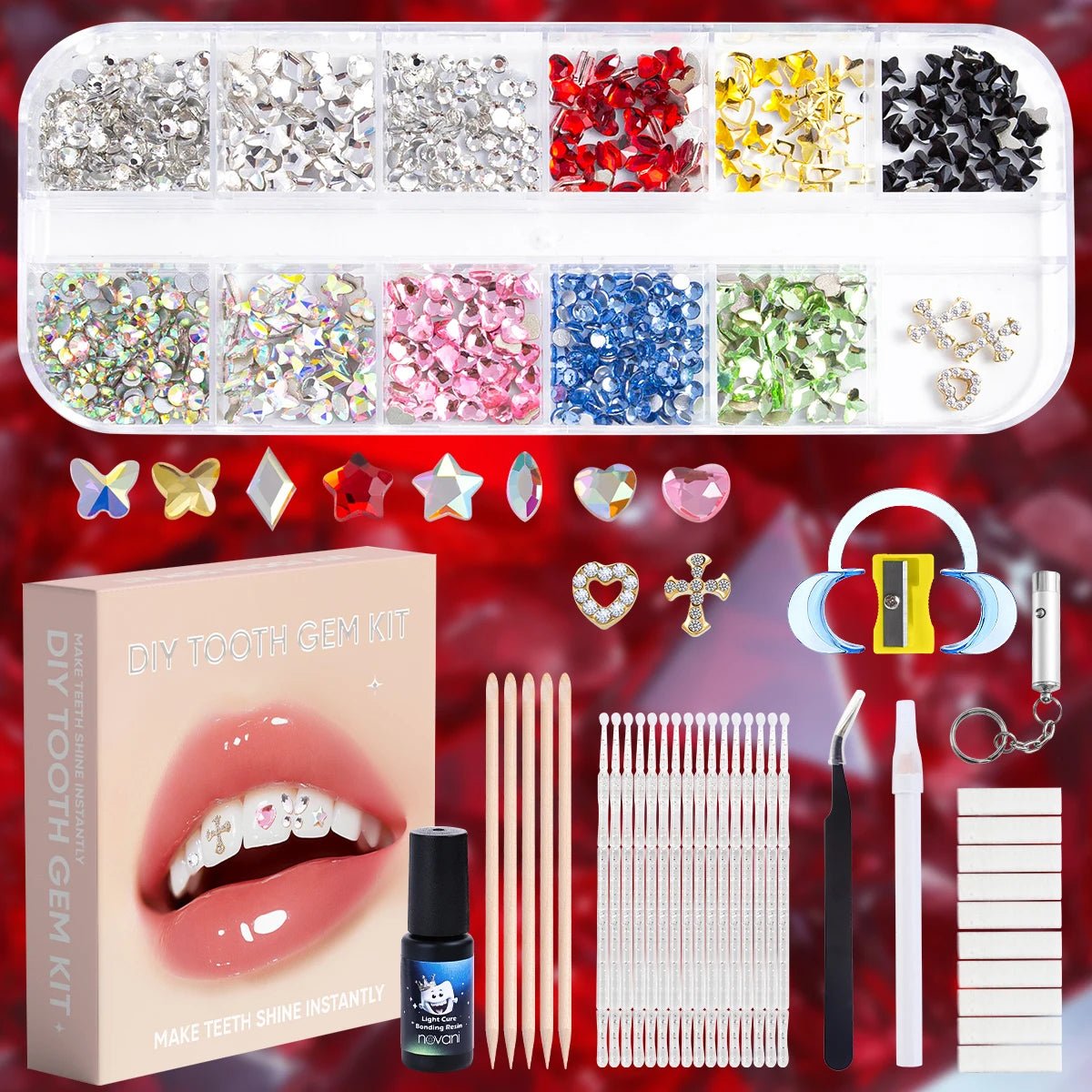 Joe New to Professional DIY Dental Gems Kit Dental Jewelry Starter Kit Sparkling Dental Gems - QIAO CrystalQIAO CrystalQIAO Crystal