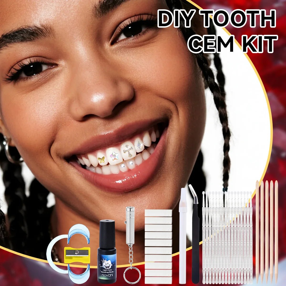 Joe New to Professional DIY Dental Gems Kit Dental Jewelry Starter Kit Sparkling Dental Gems - QIAO CrystalQIAO CrystalQIAO Crystal