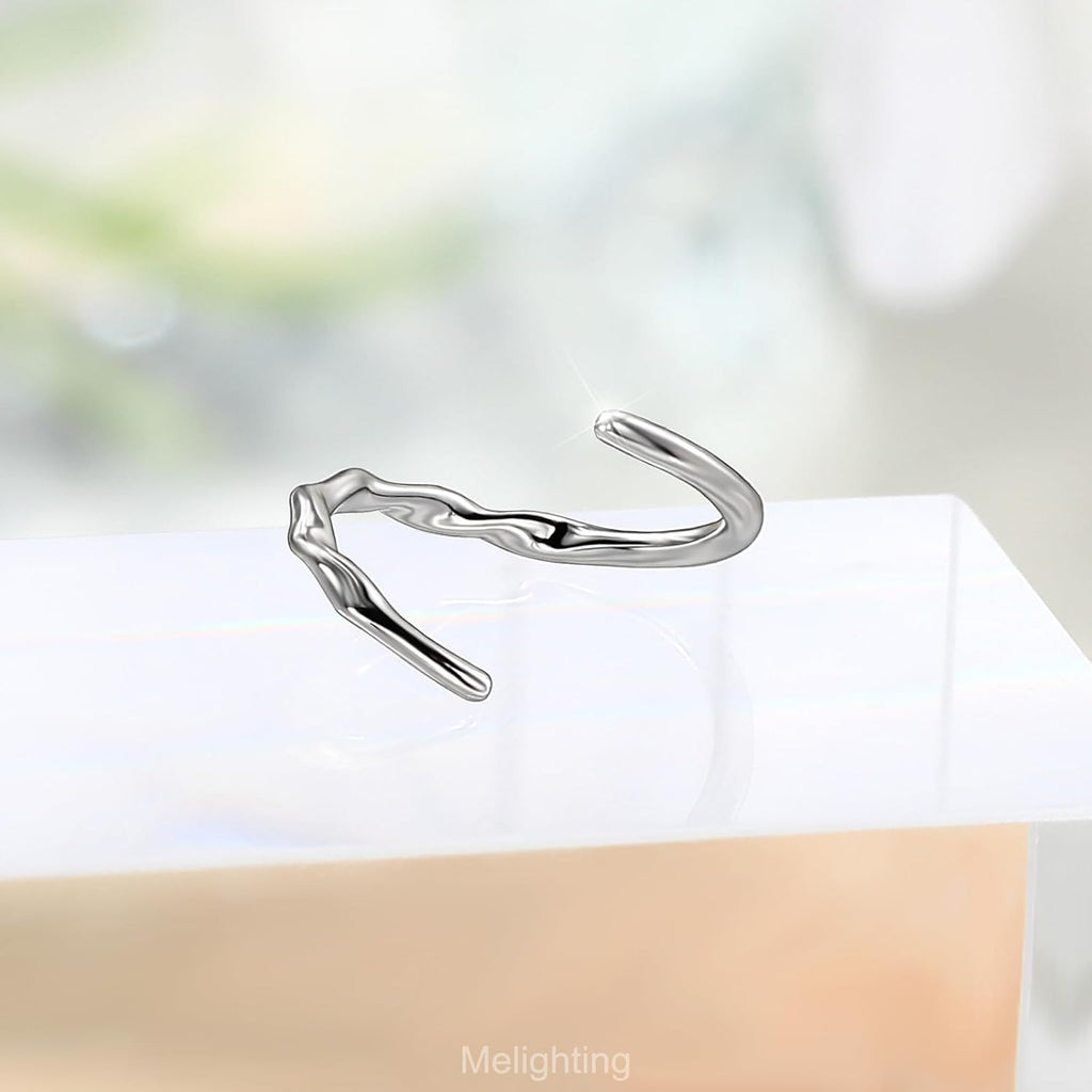 Melighting 20G 3PCS Twist Nose Rings Hoop, Stainless Steel 316L Double Nose Studs Set, 8 mm Seamless Open Earrings, Silver Helix Cartilage Conch Lobe Daith Piercing Jewelry for Women - QIAO CrystalQIAO CrystalQIAO Crystal