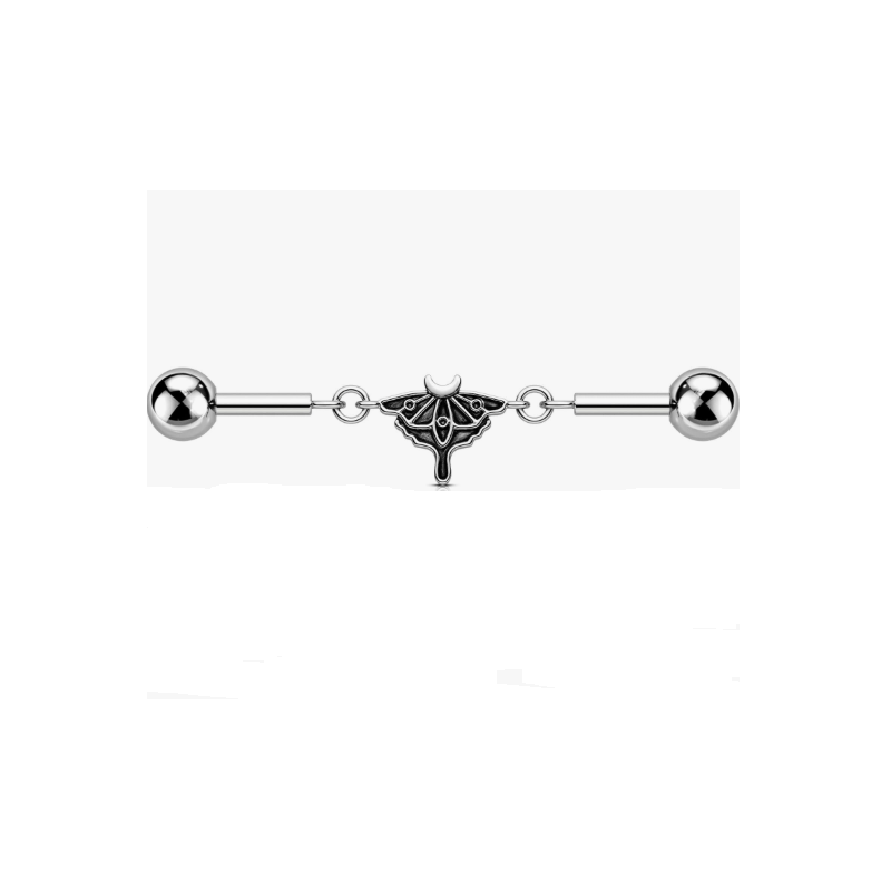 Moth Industrial Piercing jewelry 316L Surgical Steel 14G Industrial Earrings - QIAO CrystalQIAO CrystalQIAO Crystal