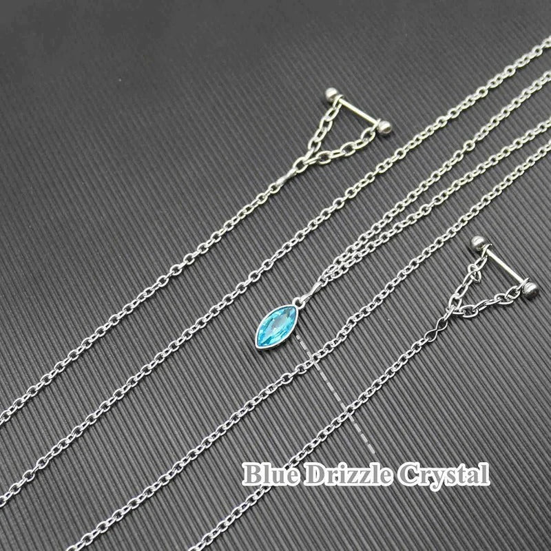 Nipple Chains Pierced Necklace 14G Barbells Nipple Rings Drizzle Dangle Body Piercing