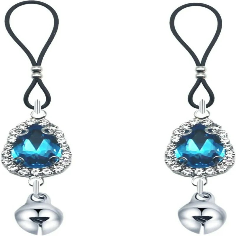 Rhinestone Water Drop Faux Nipple Chain Noose Body Non Heart Chokers Necklaces