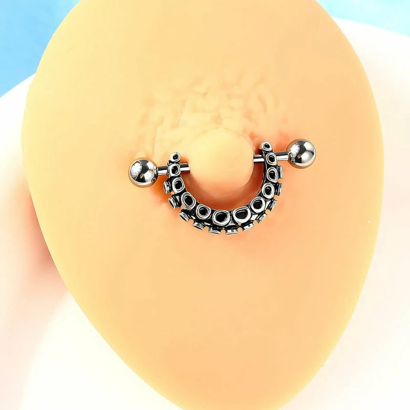 14G  316L Stainless Steel Octopus Piercing Jewelry Nipple Barbell