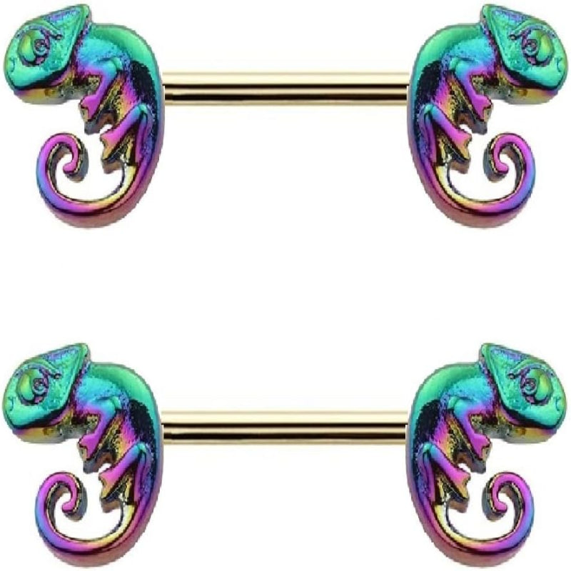 Nipple Rings 316L Stainless Steel Chameleon Nipple Shield Barbell Nipple Bar - QIAO CrystalQIAO CrystalQIAO Crystal