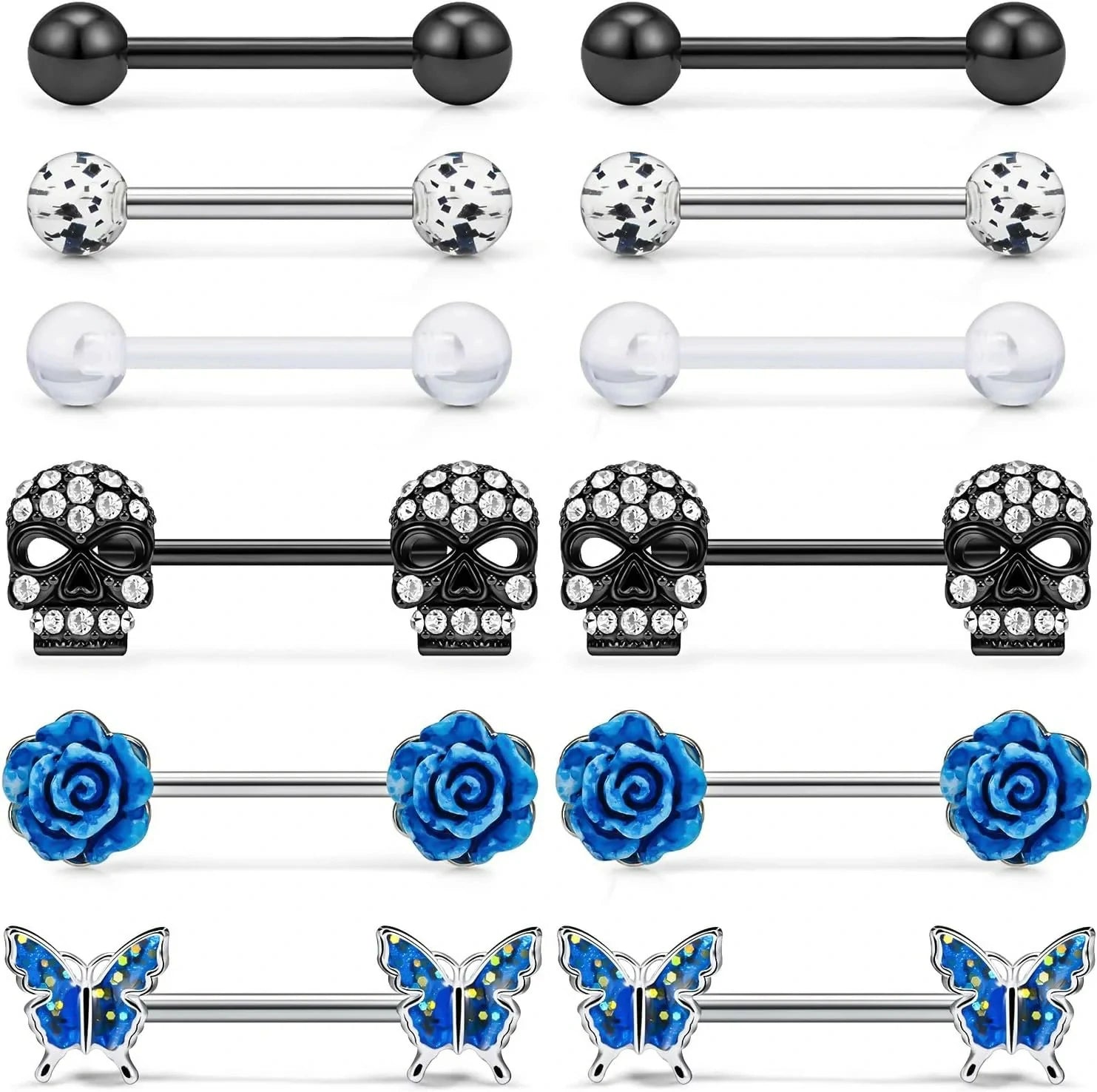 Nipple Rings for Women 14G Nipple Rings Surgical Steel Screw Nipplerings