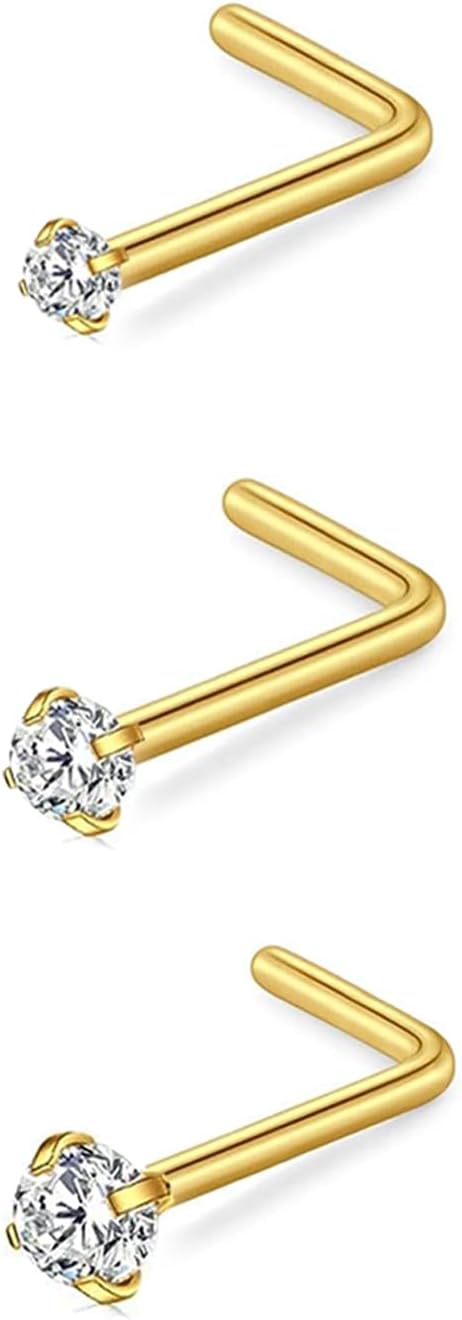 Nose Rings Hoop and Nose Studs Sets for Women Men,Hypoallergenic 316L Surgical Stainless Steel Hinged Clicker Segment Nose Rings Hoop Helix Cartilage Daith Tragus Sleeper Earrings Silver Gold Black L Shape/Corkscrew/Straight Nose Studs Real Body Piercing - QIAO CrystalQIAO CrystalQIAO Crystal