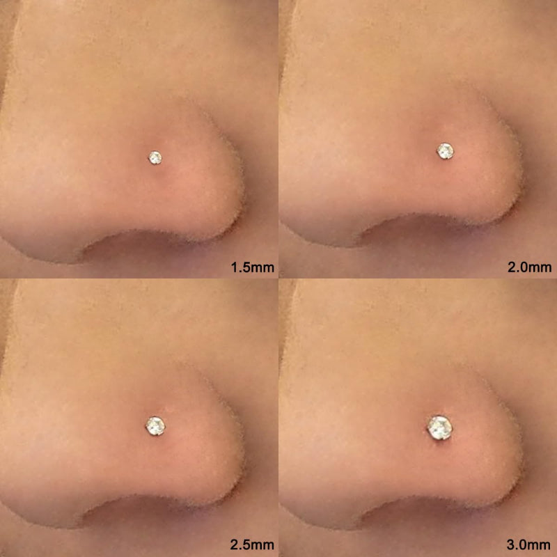 Nose Rings Studs Set for Women Men: Hypoallergenic 8Pcs 18G 20G 22G Gold/Silver 316L Surgical Stainless Steel Nose Studs Corkscrew Nose Piercing Jewelry Imitation Diamond Small 1.5mm 2mm 2.5mm 3mm - QIAO Crystal我的商店QIAO Crystal