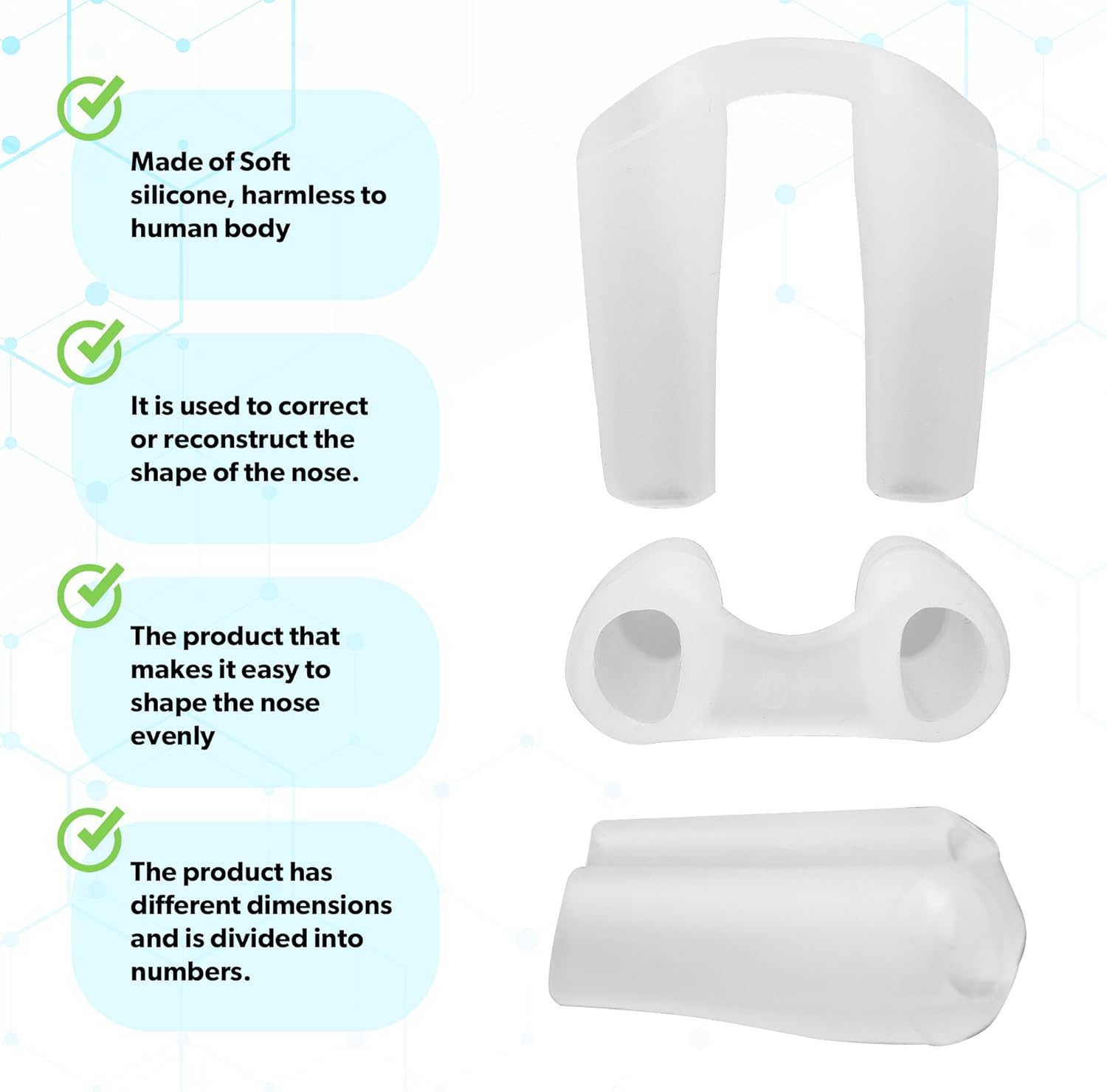 Nostril Retainer for Rhinoplasty Recovery Nose Shaper & Support Device 100% High - Grade Silicone - QIAO CrystalQIAO CrystalQIAO Crystal