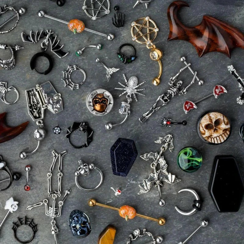 16G Stainless Steel Hanging Skeleton Nipple Barbells