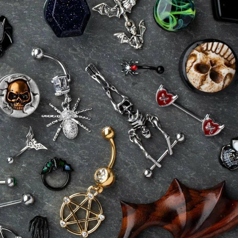 16G Stainless Steel Hanging Skeleton Nipple Barbells