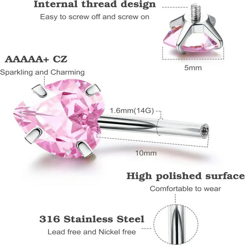 8Pcs 14G Surgical Stainless Steel Navel Piercing Hypoallergenic Cute Created-opal Butterfly Belly Button Rings