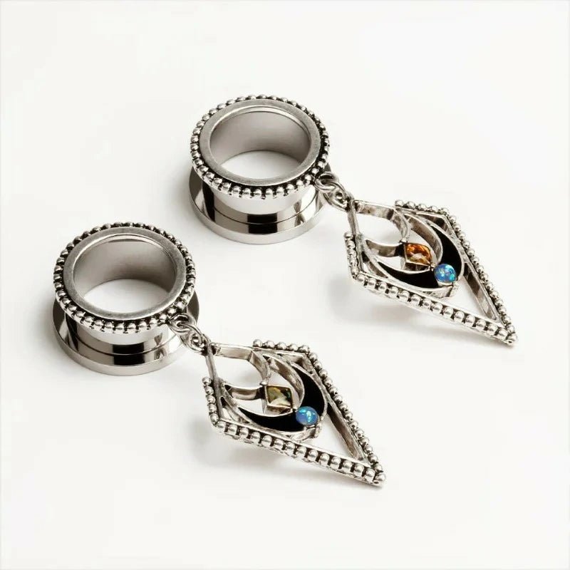 Popular Dangle Pendant Jewelry Opal Stainless Steel Screw Ear Plugs - QIAO CrystalQIAO CrystalQIAO Crystal