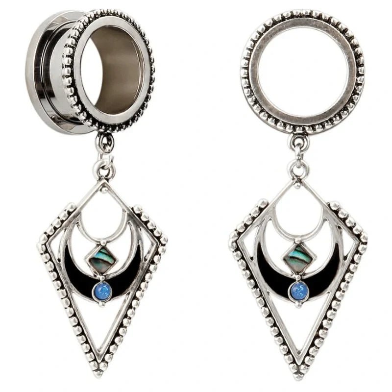 Popular Dangle Pendant Jewelry Opal Stainless Steel Screw Ear Plugs - QIAO CrystalQIAO CrystalQIAO Crystal