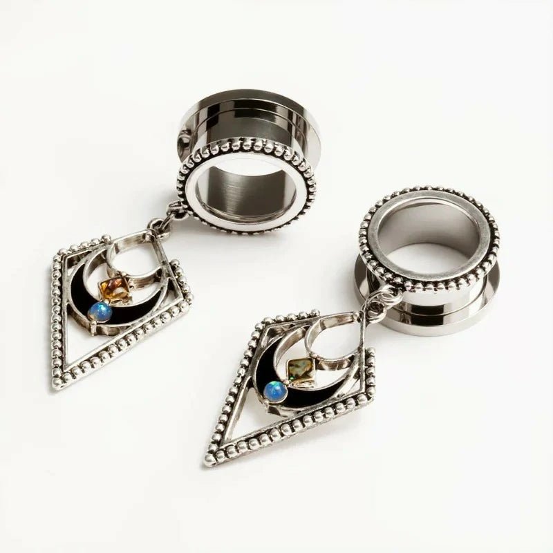 Popular Dangle Pendant Jewelry Opal Stainless Steel Screw Ear Plugs - QIAO CrystalQIAO CrystalQIAO Crystal