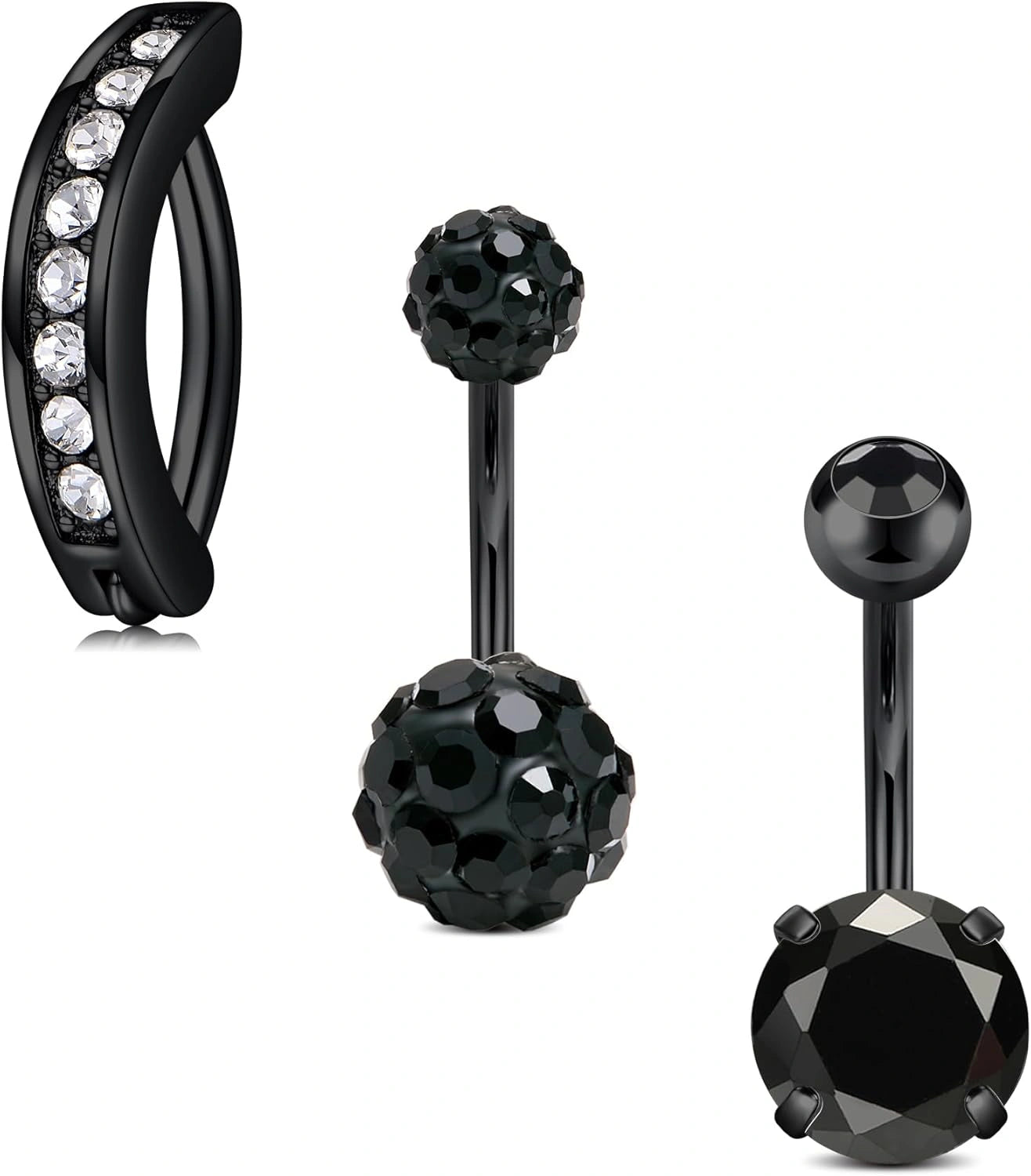 short-belly-button-ring-short-bar-belly-button-rings-surgical-stainless-steel-belly-ring-6mm-belly-button-rings-short-bar-3pcs-short-black