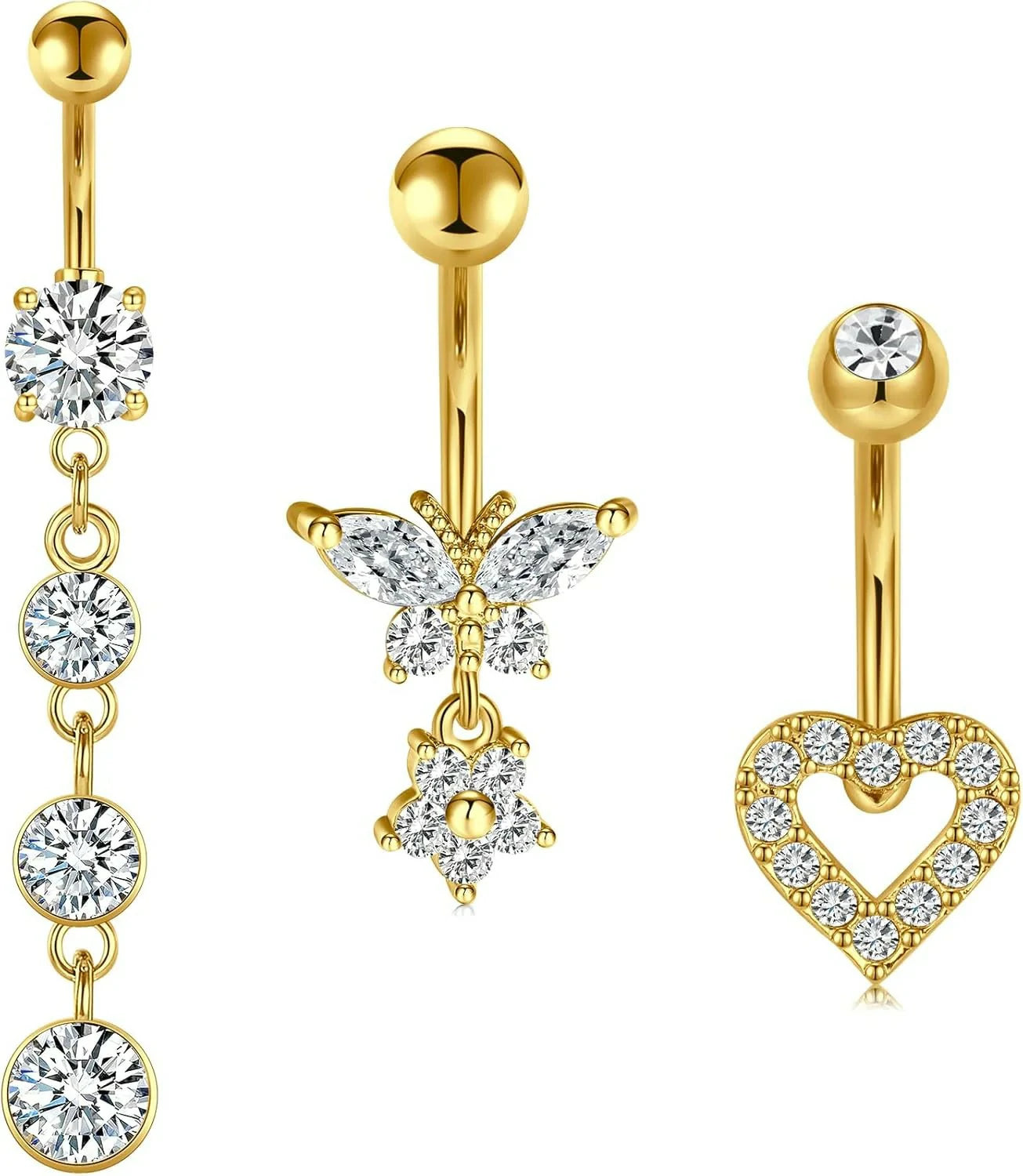 Opal Belly Button Ring Surgical Steel Clicker Hoop Navel Piercing