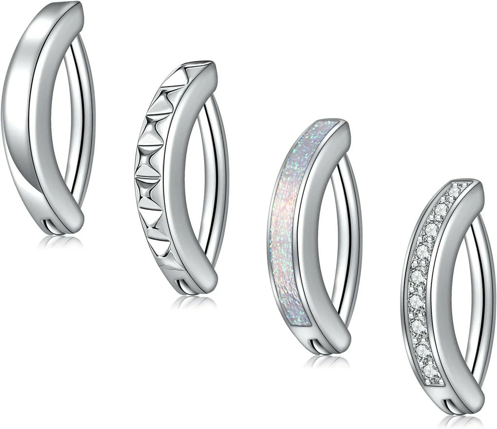 Opal Belly Button Ring Surgical Steel Clicker Hoop Navel Piercing