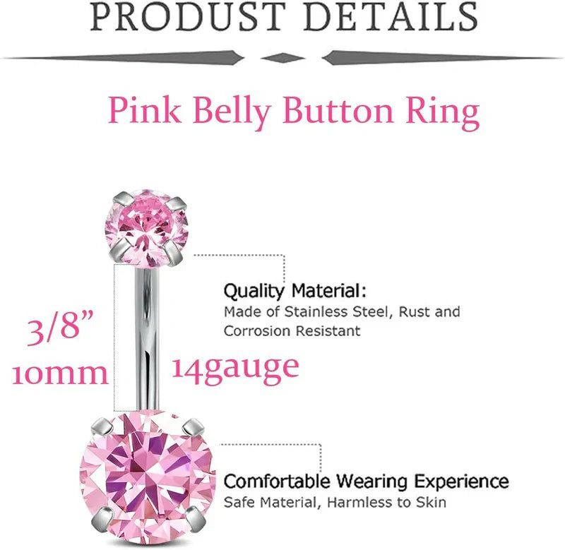 Opal Belly Button Ring Surgical Steel Clicker Hoop Navel Piercing