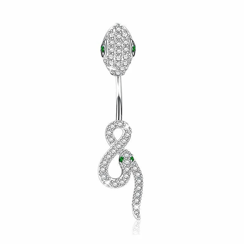 Snake Belly Button Rings Stud  Silver Piercing Jewelry Hypoallergenic Navel Rings
