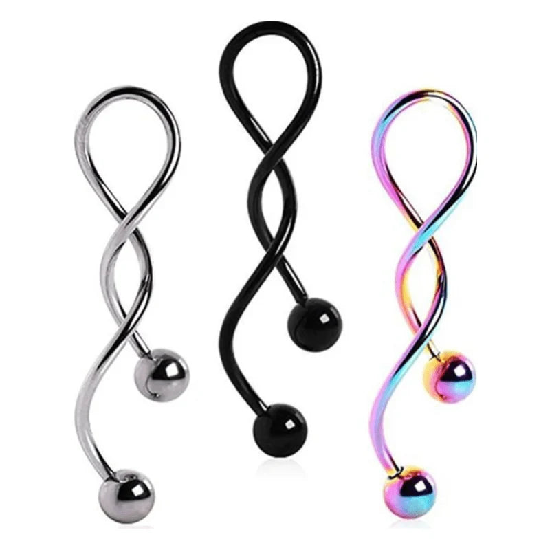 Spiral Twist Navel Ring 316L Surgical Steel Body Piercing Rings