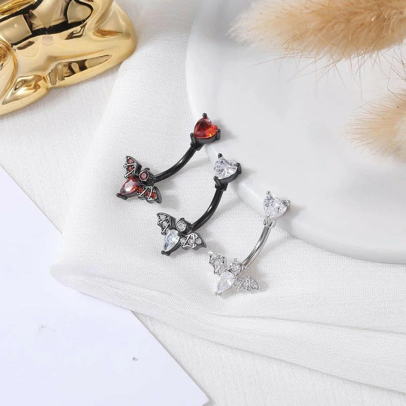 Bat Belly Button Ring Butterfly Belly Button Ring 14G Surgical Steel Navel Ring Belly Piercing Halloween