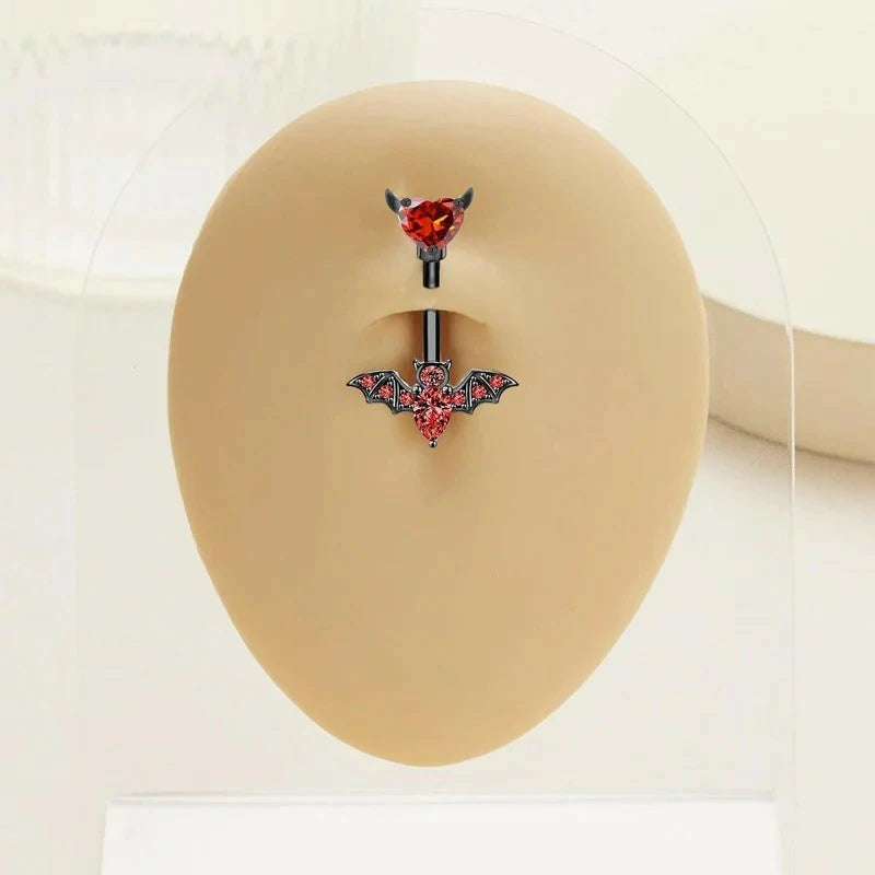 Bat Belly Button Ring Butterfly Belly Button Ring 14G Surgical Steel Navel Ring Belly Piercing Halloween