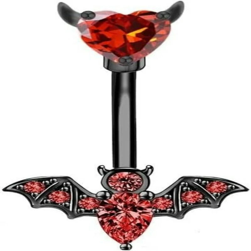 Bat Belly Button Ring Butterfly Belly Button Ring 14G Surgical Steel Navel Ring Belly Piercing Halloween