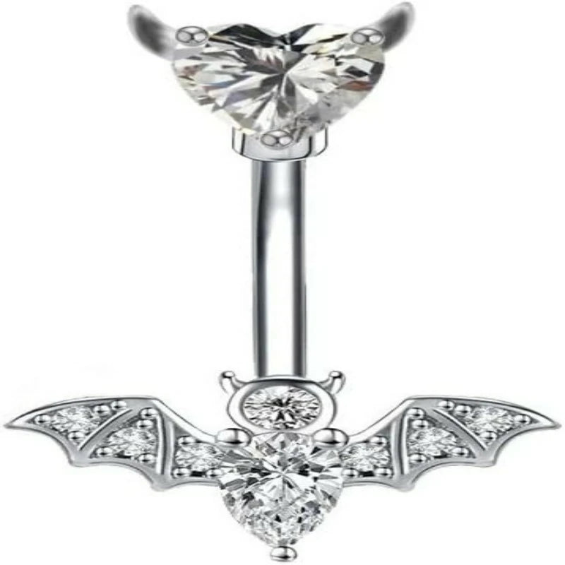 Bat Belly Button Ring Butterfly Belly Button Ring 14G Surgical Steel Navel Ring Belly Piercing Halloween
