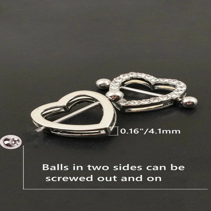 Stainless Steel Heart Nipple Rings Nipple Piercings Body Piercing Jewelry