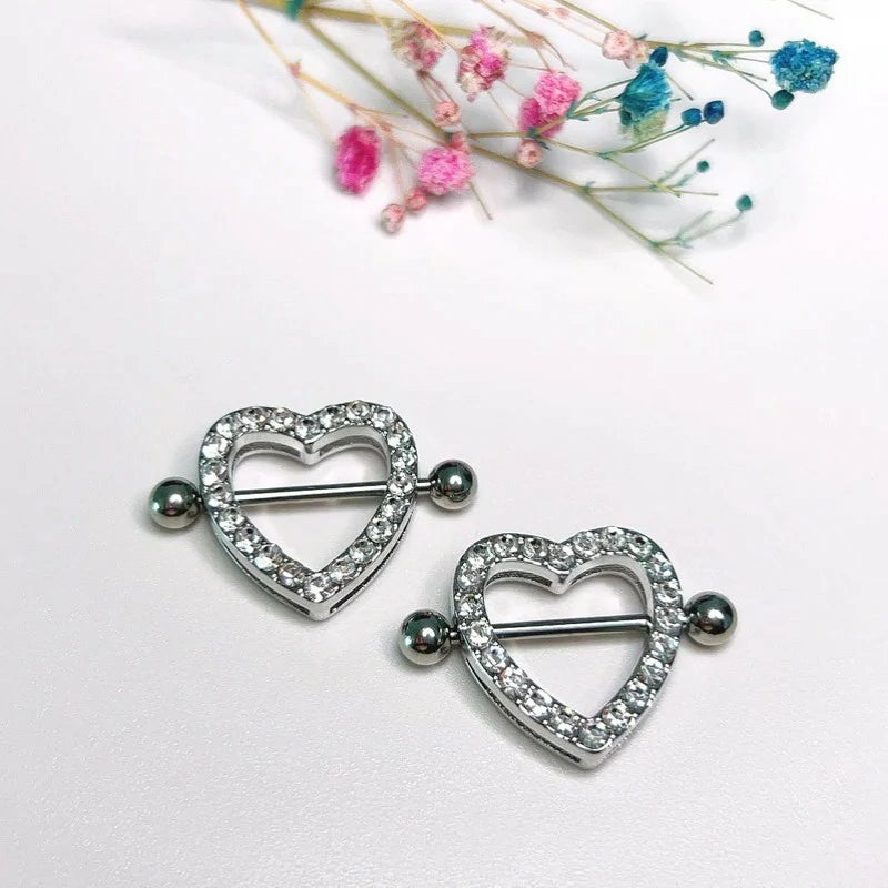 Stainless Steel Heart Nipple Rings Nipple Piercings Body Piercing Jewelry