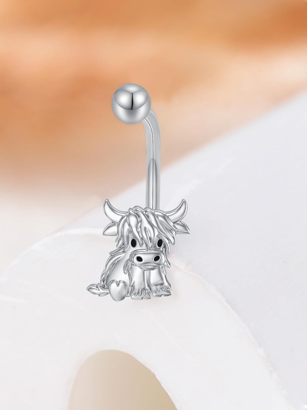 Sterling Silver 14G Belly Button Rings Cross/Cat/Butterfly/Cow/Skull/Birthstone Heart Navel Rings 16mm Body Piercing Jewelry for Women - 我的商店我的商店我的商店