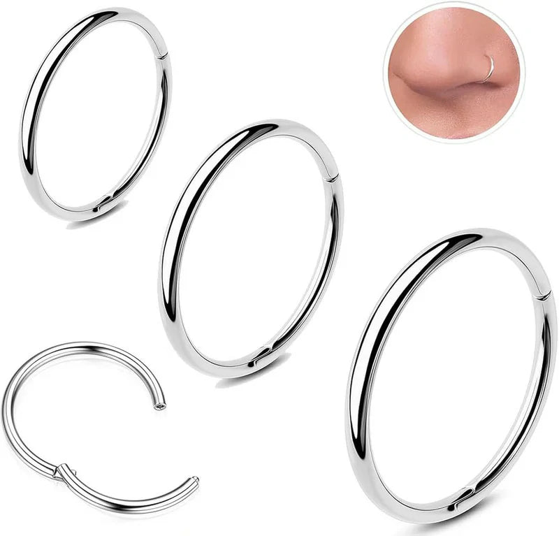 Surgical Stainless Steel Nose Studs Hypoallergenic Corkscrew Nose Piercing Stud - QIAO CrystalQIAO CrystalQIAO Crystal