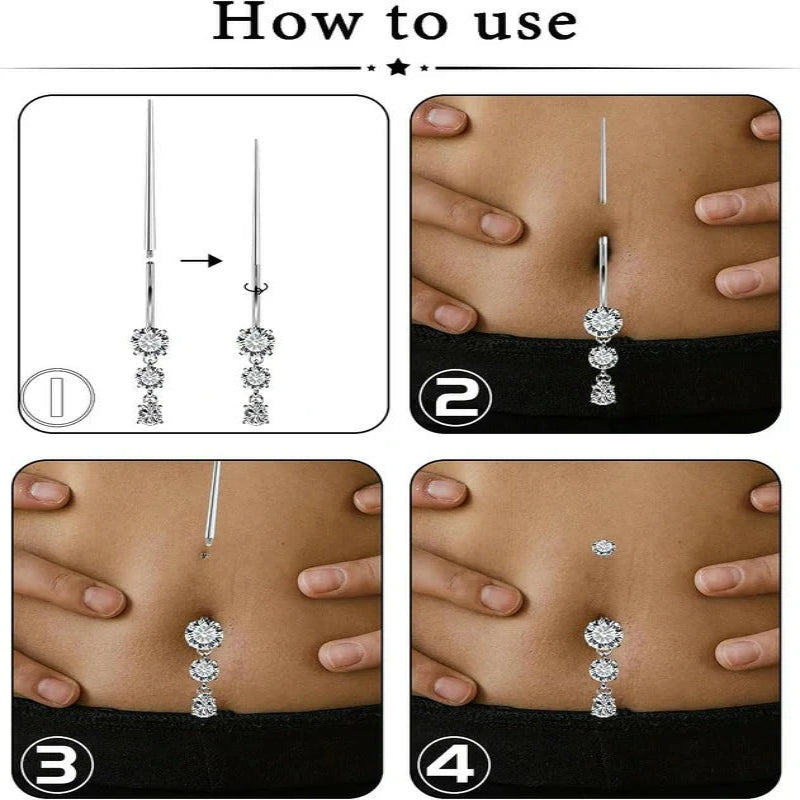 Threaded Belly Button Rings Surgical Stee, Extra-Long & Short Simple Belly Rings