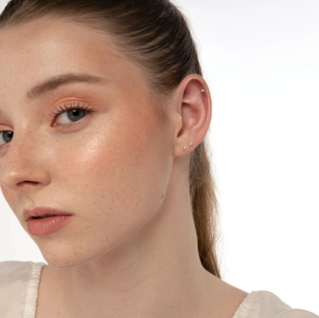 Threadless Nose Tiny Cartilage Tragus Piercing Jewelry Conch Helix Stud - QIAO CrystalQIAO CrystalQIAO Crystal